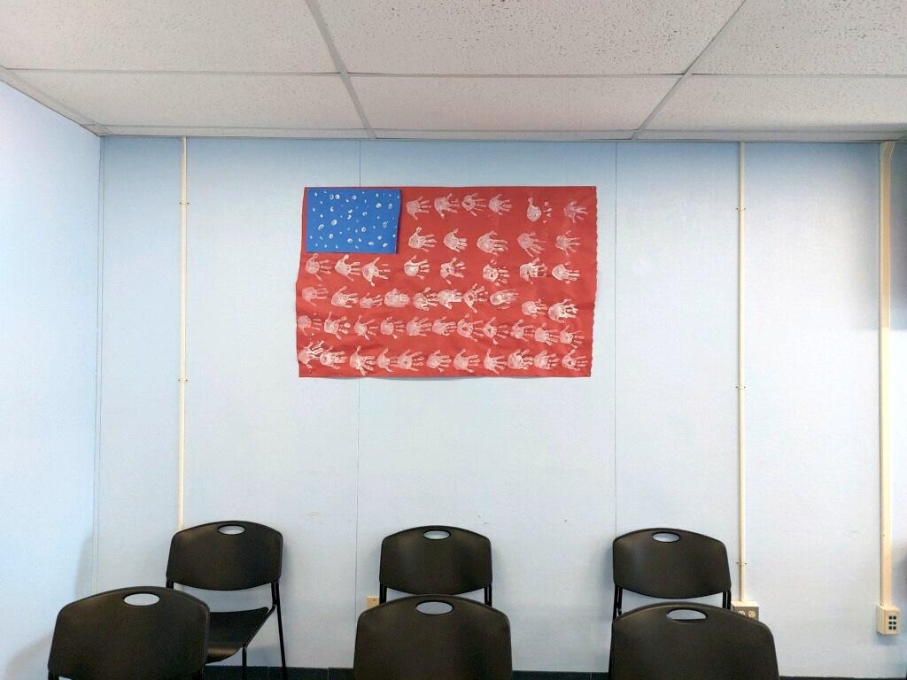 Flag on wall